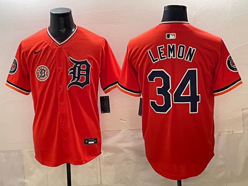 Men Detroit Tigers #34 Lemon orange Game Nike MLB Jersey 2026032003->->MLB Jersey